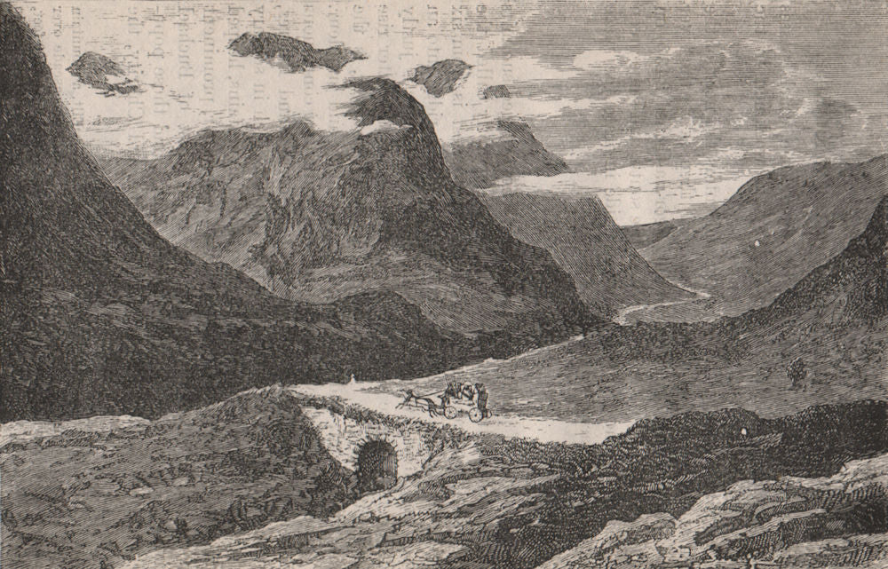 Glencoe from the South. Scotland 1886 old antique vintage print picture